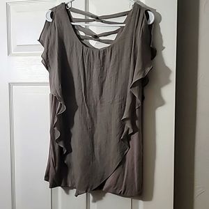 Dark Grey Handkerchief Front Layer, Crisscross back